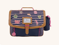 Cartable Océane bleu Tann's x Armor-lux 38cm poche gourde