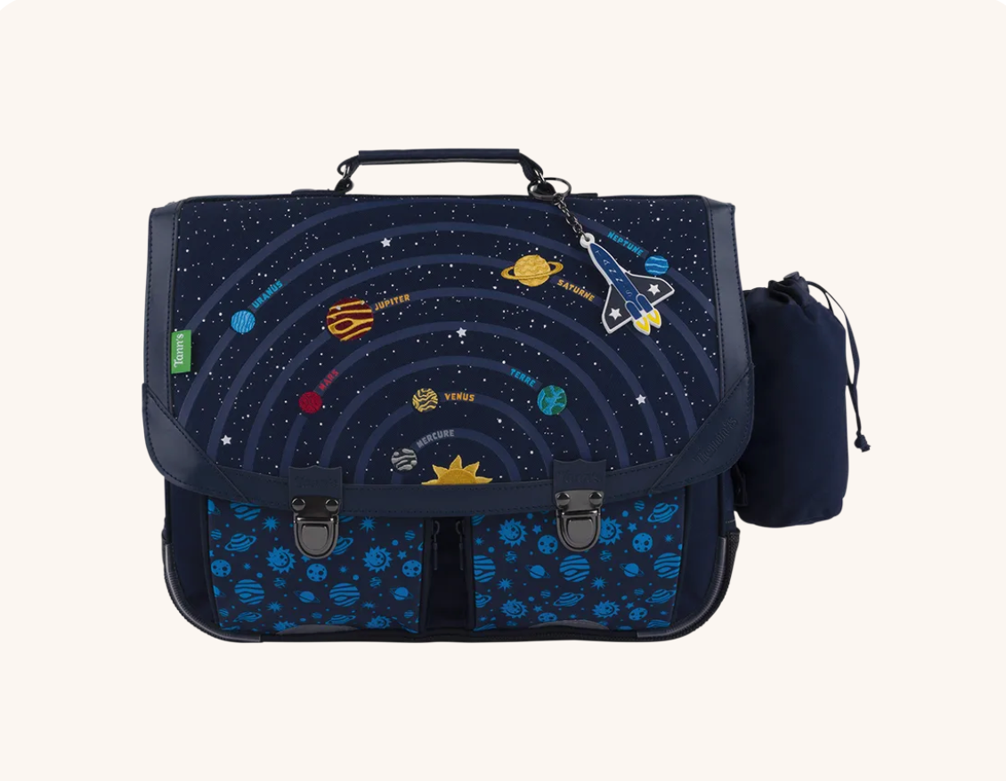 Cartable Gabriel bleu 38cm poche gourde