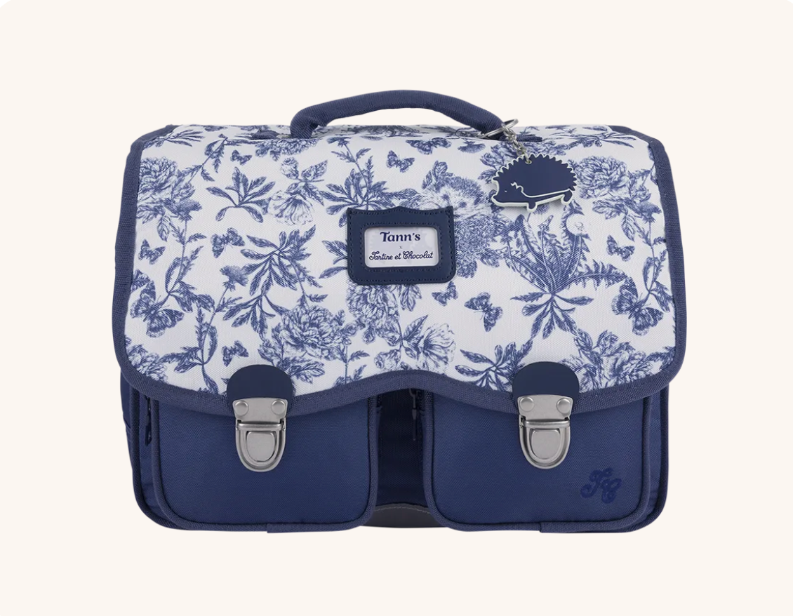 Cartable Toile de Jouy Marine Tann's x Tartine et Chocolat 33cm
