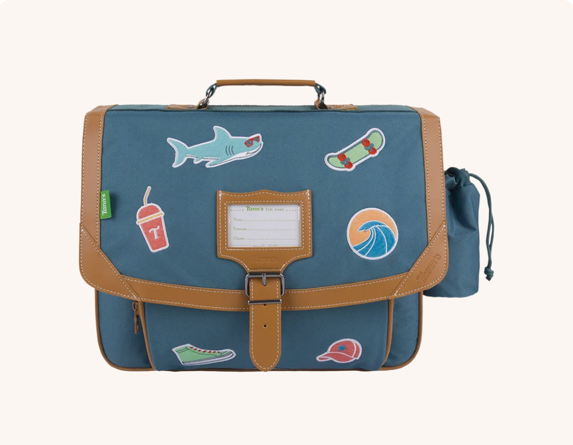 Cartable Stan vert 38cm poche gourde