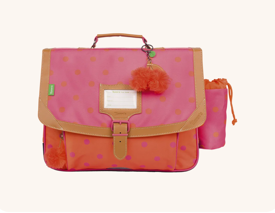 Cartable Sidonie bicolore 38cm poche gourde
