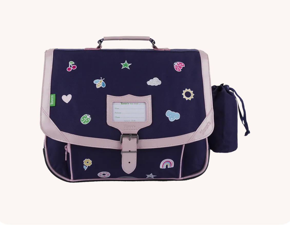 Cartable Joy violet 38cm poche gourde
