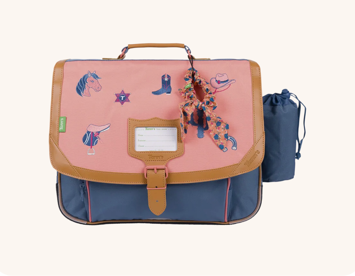 Cartable Jane bicolore 38cm poche gourde